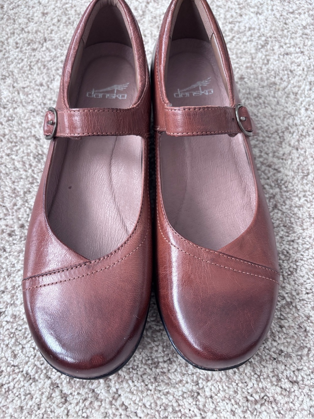 Dansko Fawna Mary Jane Clogs Chestnut Brown Leather Women's EU 39 / US 8.5-9 - Picture 3 of 12